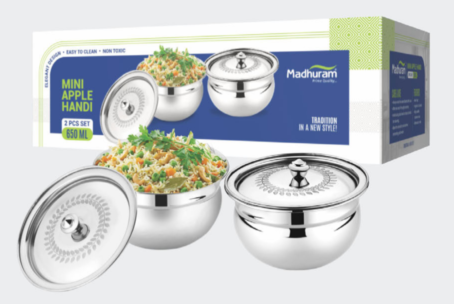 Mini Apple handi steel lid size 8 2pcs set