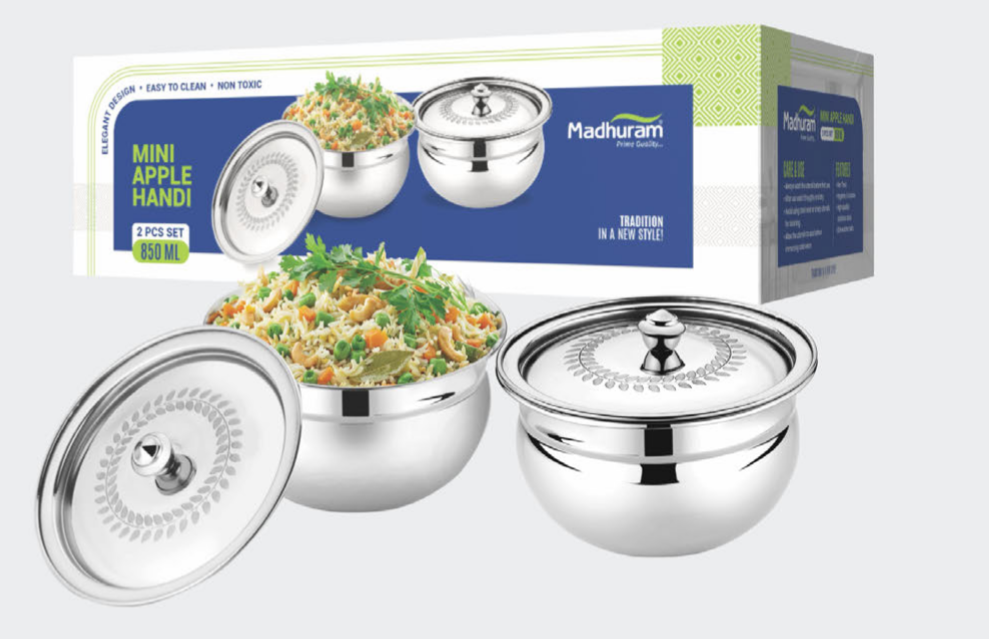 Mini Apple handi steel lid size 9 2pcs set