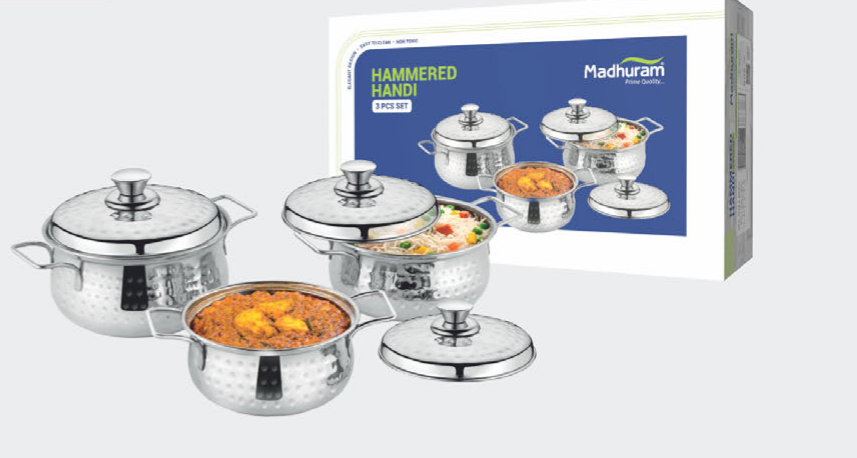Hammered handi 3pcs set
