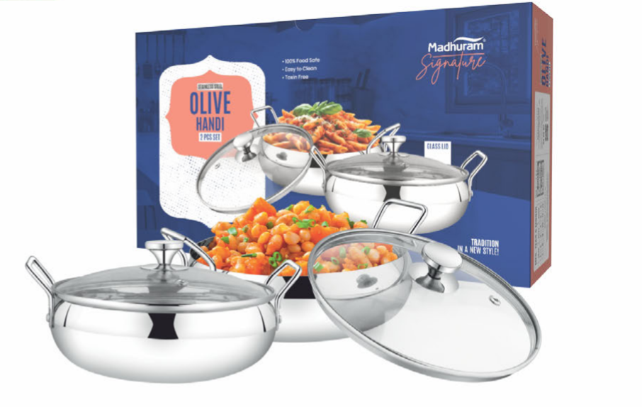 Olive handi glass lid 2pcs set