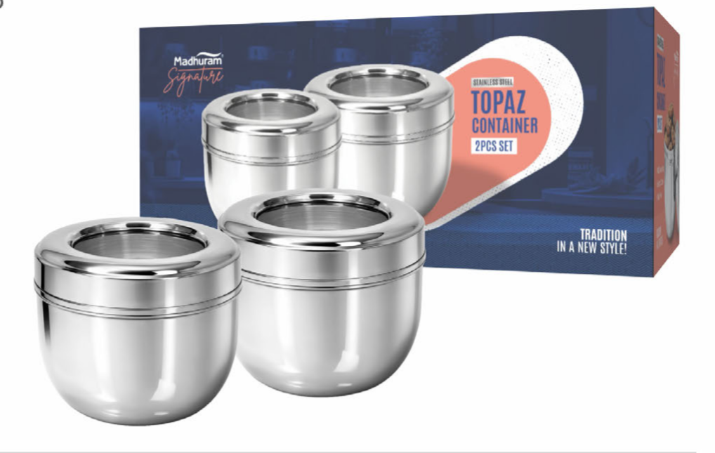Topaz container glass lid 2 pcs set