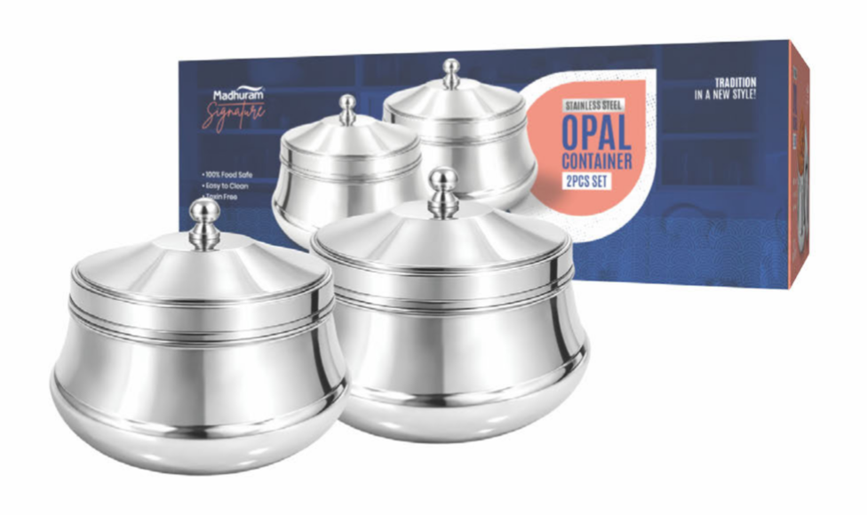 Opal container steel lid 2pcs set