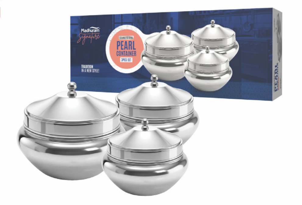 Pearl container steel lid 3pcs set
