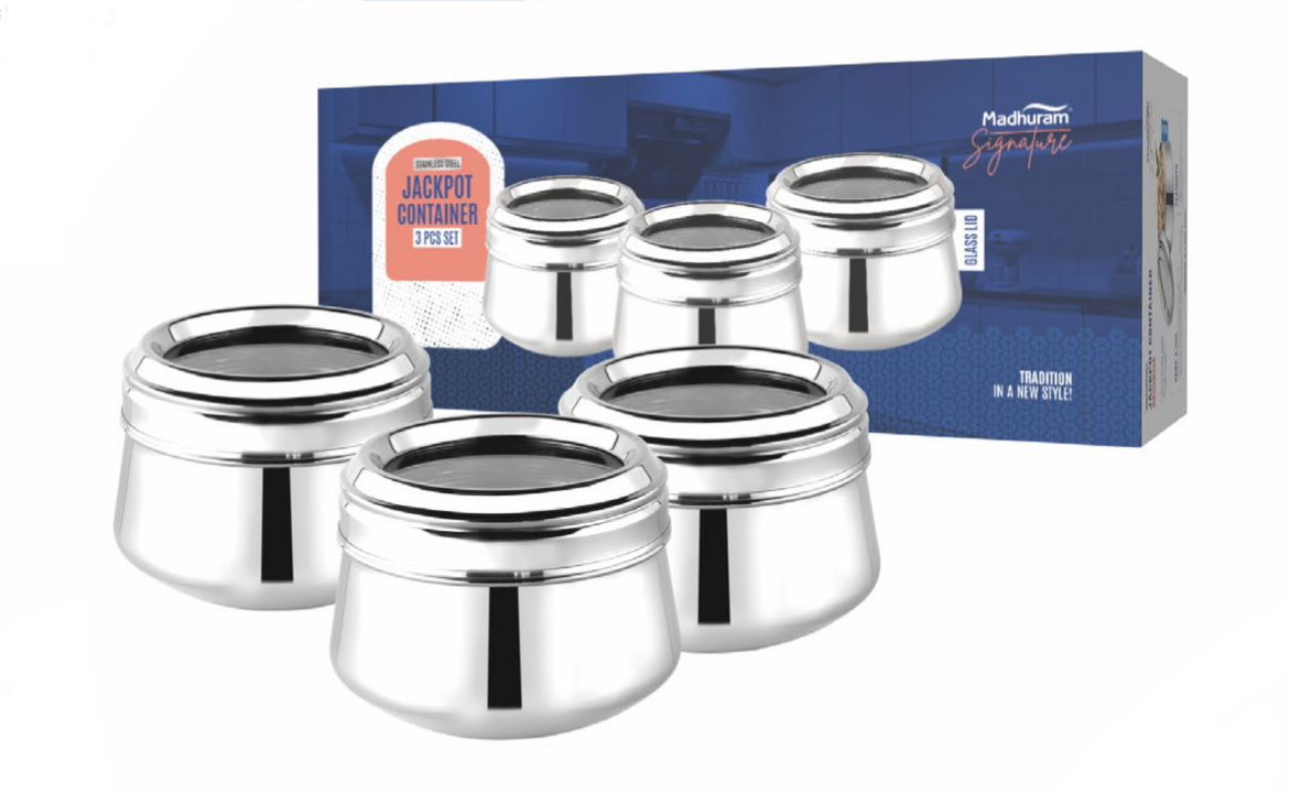 Jackpot container glass lid 3pcs set