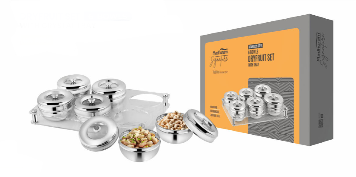 Dry fruit set crystal tray 7 bowl set